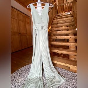 Vici sage color pleated jumpsuit - worn once.